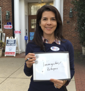 Miriam Gonzales shows the issues most important to her in this election. 